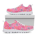 Pink Girly Flower Pattern Print White Running Shoes