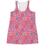 Pink Girly Flower Pattern Print Women's Racerback Tank Top