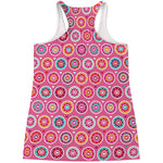 Pink Girly Flower Pattern Print Women's Racerback Tank Top