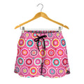 Pink Girly Flower Pattern Print Women's Shorts