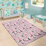 Pink Girly Mermaid Pattern Print Area Rug