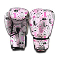 Pink Girly Mermaid Pattern Print Boxing Gloves