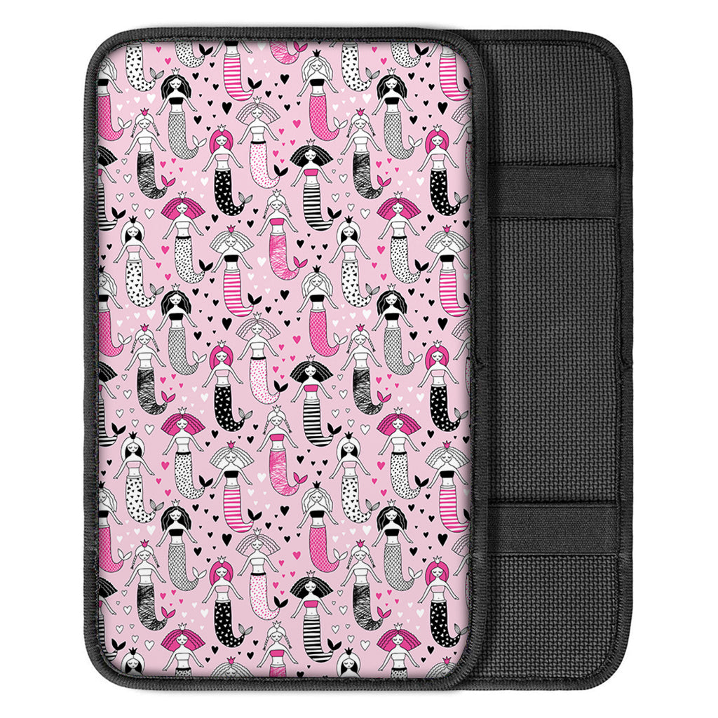 Pink Girly Mermaid Pattern Print Car Center Console Cover
