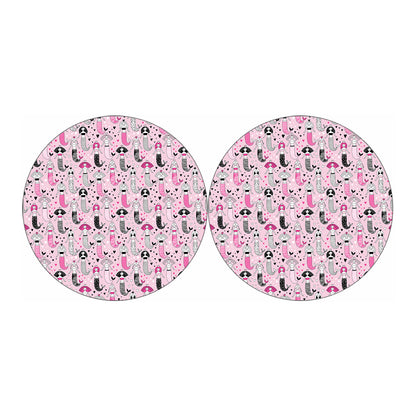 Pink Girly Mermaid Pattern Print Car Coasters