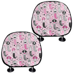 Pink Girly Mermaid Pattern Print Car Headrest Covers
