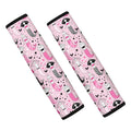 Pink Girly Mermaid Pattern Print Car Seat Belt Covers