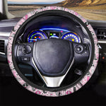 Pink Girly Mermaid Pattern Print Car Steering Wheel Cover