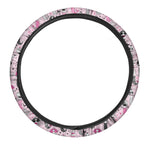 Pink Girly Mermaid Pattern Print Car Steering Wheel Cover