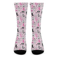 Pink Girly Mermaid Pattern Print Crew Socks