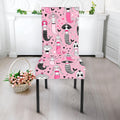 Pink Girly Mermaid Pattern Print Dining Chair Slipcover