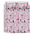 Pink Girly Mermaid Pattern Print Duvet Cover Bedding Set