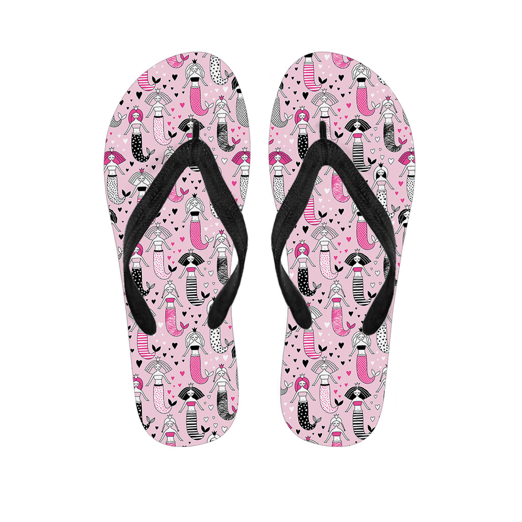 Pink Girly Mermaid Pattern Print Flip Flops