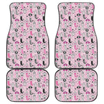 Pink Girly Mermaid Pattern Print Front and Back Car Floor Mats
