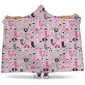 Pink Girly Mermaid Pattern Print Hooded Blanket