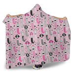 Pink Girly Mermaid Pattern Print Hooded Blanket