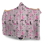 Pink Girly Mermaid Pattern Print Hooded Blanket