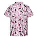 Pink Girly Mermaid Pattern Print Men's Short Sleeve Shirt
