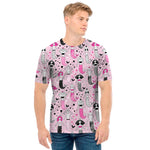 Pink Girly Mermaid Pattern Print Men's T-Shirt