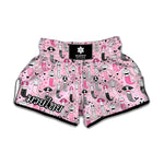 Pink Girly Mermaid Pattern Print Muay Thai Boxing Shorts