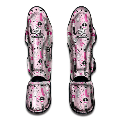 Pink Girly Mermaid Pattern Print Muay Thai Shin Guard