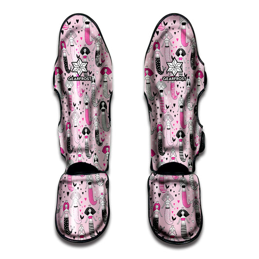 Pink Girly Mermaid Pattern Print Muay Thai Shin Guard