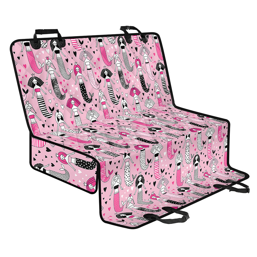 Pink Girly Mermaid Pattern Print Pet Car Back Seat Cover