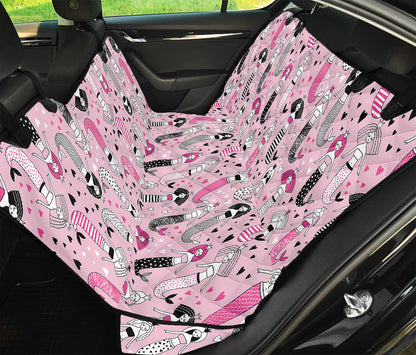 Pink Girly Mermaid Pattern Print Pet Car Back Seat Cover