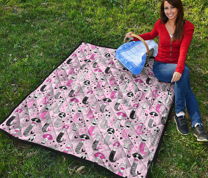 Pink Girly Mermaid Pattern Print Quilt