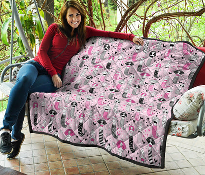 Pink Girly Mermaid Pattern Print Quilt