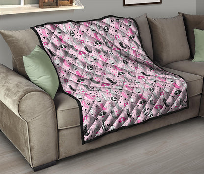 Pink Girly Mermaid Pattern Print Quilt