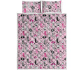 Pink Girly Mermaid Pattern Print Quilt Bed Set