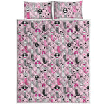 Pink Girly Mermaid Pattern Print Quilt Bed Set