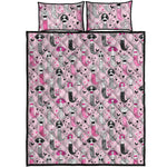 Pink Girly Mermaid Pattern Print Quilt Bed Set