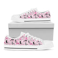 Pink Girly Mermaid Pattern Print White Low Top Sneakers