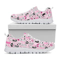 Pink Girly Mermaid Pattern Print White Running Shoes