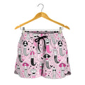 Pink Girly Mermaid Pattern Print Women's Shorts