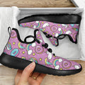 Pink Girly Unicorn Donut Pattern Print Mesh Knit Shoes