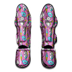 Pink Girly Unicorn Donut Pattern Print Muay Thai Shin Guard