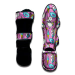 Pink Girly Unicorn Donut Pattern Print Muay Thai Shin Guard