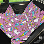 Pink Girly Unicorn Donut Pattern Print Pet Car Back Seat Cover