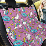 Pink Girly Unicorn Donut Pattern Print Pet Car Back Seat Cover