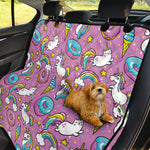 Pink Girly Unicorn Donut Pattern Print Pet Car Back Seat Cover