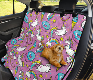 Pink Girly Unicorn Donut Pattern Print Pet Car Back Seat Cover