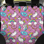 Pink Girly Unicorn Donut Pattern Print Pet Car Back Seat Cover