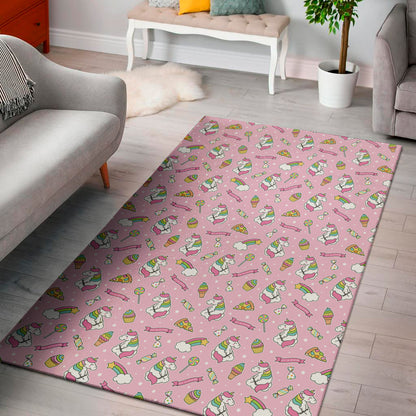 Pink Girly Unicorn Pattern Print Area Rug