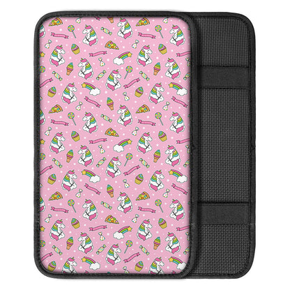 Pink Girly Unicorn Pattern Print Car Center Console Cover