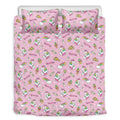 Pink Girly Unicorn Pattern Print Duvet Cover Bedding Set