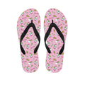 Pink Girly Unicorn Pattern Print Flip Flops
