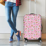 Pink Girly Unicorn Pattern Print Luggage Cover