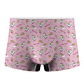 Pink Girly Unicorn Pattern Print Men's Boxer Briefs